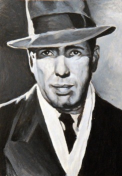 Humphrey Bogart en “It all Came True”. Lewis Seiler.1940 13x18 cm. Acrílico sobre papel. VENDIDO