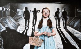 “LA NARANJA DE OZ” A clockwork orange/La naranja mecánica. Stanley Kubrick.1971 The wizard of Oz/ El mago de Oz. Victor Fleming.1939 80x45 cm.Acrílico sobre tabla.VENDIDO